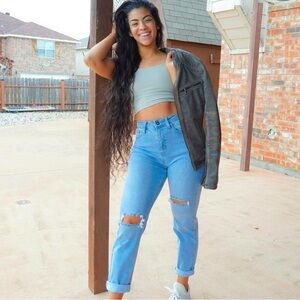 Paragon Fitwear Authentic High-Rise Mom Jean Light Distressed 26W